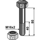 Sechskantschraube M16x2x80 mit Sicherungsmutter