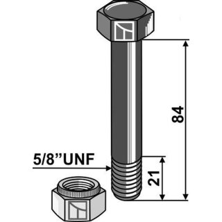 Bolt with self-locking nut - 5/8UNF