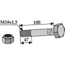 Hexagon Bolt M18x1,5x100 with self-locking nut