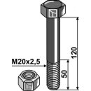 Hexagon Bolt M20x2,5x120 with self-locking nut