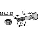 Sechskantschraube M8x1,25x50 mit Sicherungsmutter