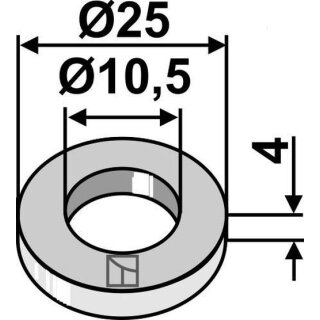 Scheibe Ø25x4xØ10,5