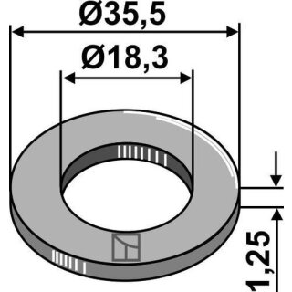 Scheibe Ø35,5x1,25xØ18,3