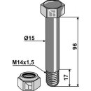 Sechskantschraube M14x1,5x96 mit Sicherungsmutter