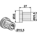 Innenbuchse 27xØ15,5xØ25,5