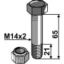 Sechskantschraube M14x2x65 mit Sicherungsmutter