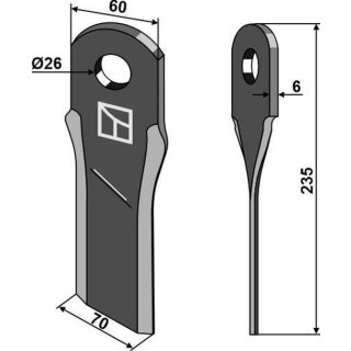 Gedrehtes Messer