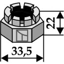 Hexagon castle nut M20x1,5