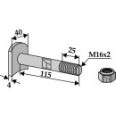 Bolt M 16 x 2 - 8.8 with self-locking nut