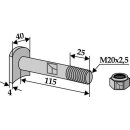 Bolt  M 20 x 2,5 - 8.8 with self-locking nut