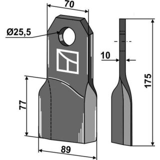 Comminution blade, left model