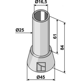 Buchse 84xØ16,5xØ45