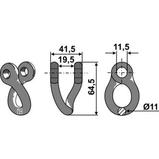 Twisted shackle