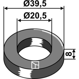 Scheibe Ø39,5x8xØ20,5