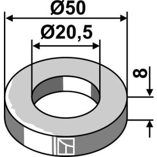 Scheibe Ø50x8xØ20,5