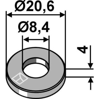 Unterlegscheibe Ø20,6x4xØ8,4 - DIN7349