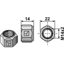 All-metal nut with squeezing device M14x2 - DIN980 galv....