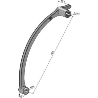 Mounting arm for rotary hoe with long hub