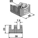 Holding device for following tines