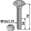 Saucer-head screws with self-locking nut