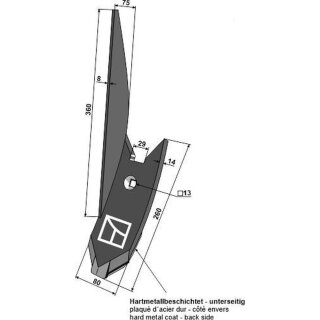 Lateral cultivator point - left