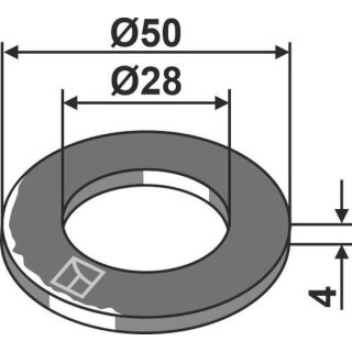 Unterlegscheibe Ø50x4xØ28