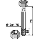 Abscherschraube M12 mit Sicherungsmutter