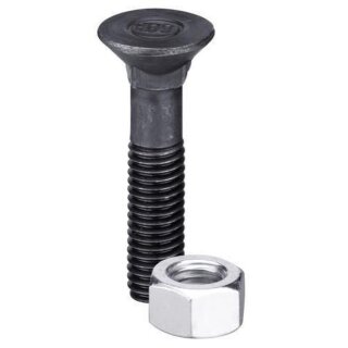 Plough bolt DIN608 M12x1,75x65 and hexagon nut