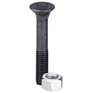 Plough bolt DIN608 M12x1,75x90 and hexagon nut