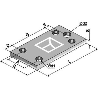 Halteplatte 150x10x100