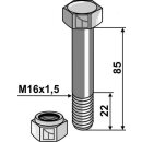 Sechskantschraube M16x1,5x85 mit Sicherungsmutter