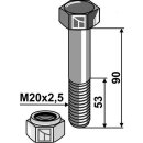 Sechskantschraube M20x2,5x90 mit Sicherungsmutter