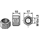 Ganzmetallmutter mit Klemmteil M10 - DIN980 verz. 10.9