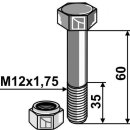 Schraube mit Sicherungsmutter - M12 - 8.8