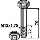 Schraube mit Sicherungsmutter - M12 - 8.8