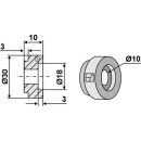 Bush for straw chopper flail blade