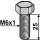 Hexagon bolt M6x1x25 without nut - galvanized