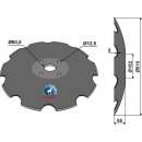 Notched disc with flat neck - Ø510