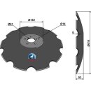 Notched disc with flat neck - Ø610x8