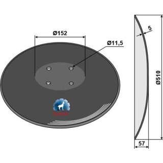 Plain disc with flat neck - Ø510x5