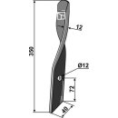 Harrow-blade for Dyna-Drive, right