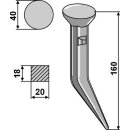 Weld-on harrow teeth with collar