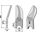 Divided rotary harrow-blade from boron steel, left