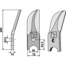 Divided rotary harrow-blade from boron steel, right