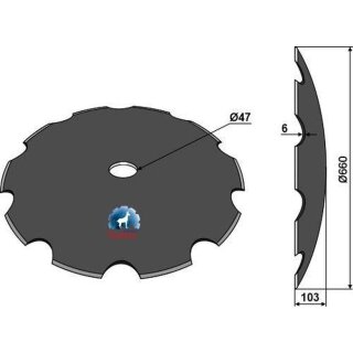 Notched disc Ø660x6