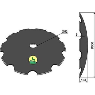 Notched disc Ø660x6