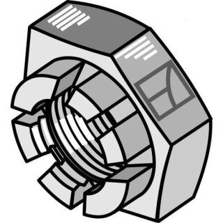Hexagon castle nut - M27x1,5