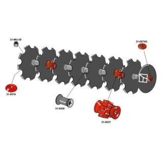 Disc gang assembly with notched discs Ø660
