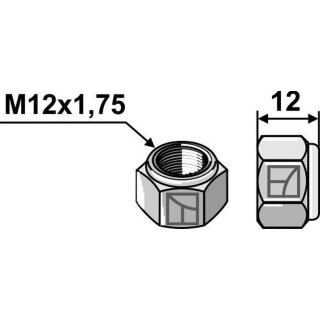 Selbstsichernde Sechskantmutter - M12
