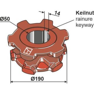 Nusskettenrad Ø190